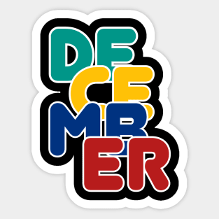 Colorful December Sticker